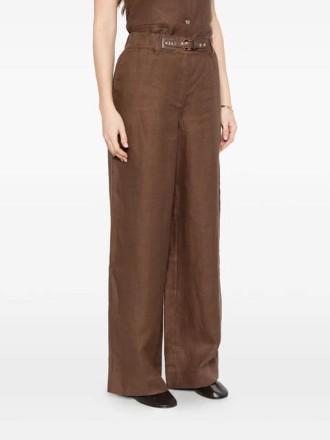Maje buckle-closure trousers - Brown