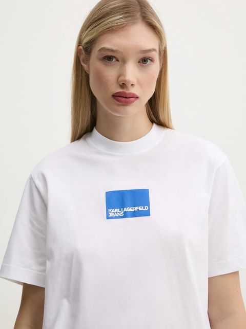 Karl Lagerfeld Jeans t-shirt bawełniany damski kolor biały A1W17006