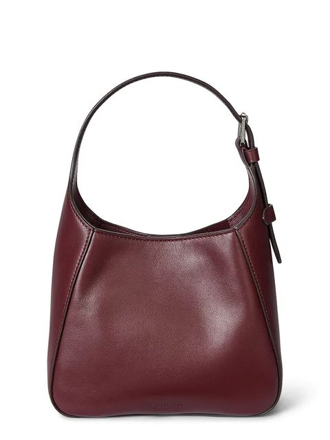 Lauren Ralph Lauren torebka skórzana kolor bordowy 431966750