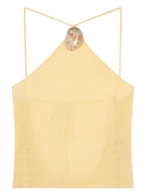 Alanui halterneck sleeveless maxi dress - Yellow