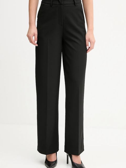 United Colors of Benetton spodnie damskie kolor czarny proste high waist 4L4HDF07F - zdjęcie produktu nr 1