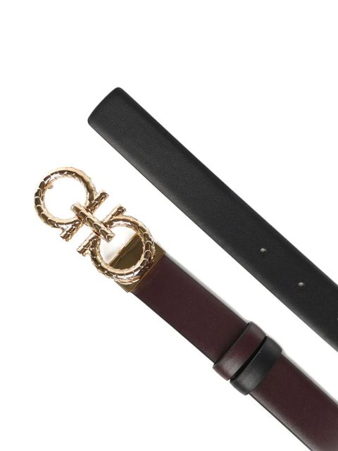 Ferragamo Gancini-buckle leather belt - Red