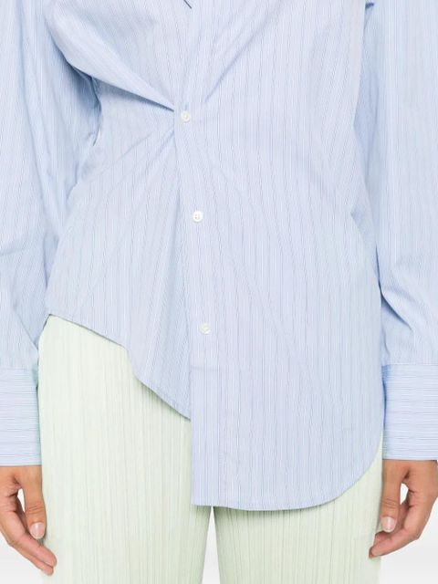 Róhe striped asymmetrical cotton shirt - Blue