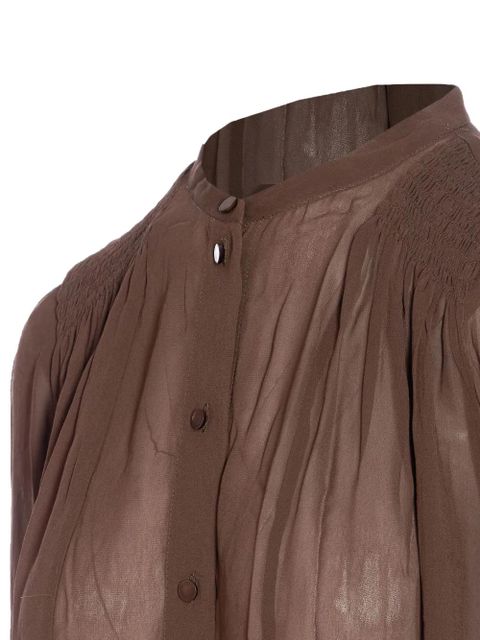 MARANT ÉTOILE button-front sheer shirt - Brown - zdjęcie produktu nr 2
