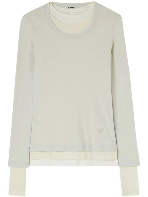 Jil Sander layered cotton T-shirt - Grey - zdjęcie produktu nr 1
