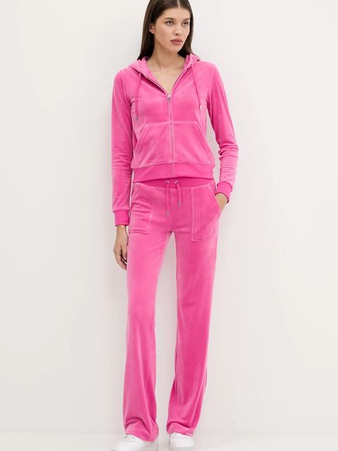Juicy Couture spodnie dresowe DEL RAY POCKETED PANT damskie kolor różowy gładkie JCAP180 - zdjęcie produktu nr 2
