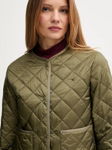 Tommy Hilfiger kurtka kolor zielony przejściowa WW0WW47290