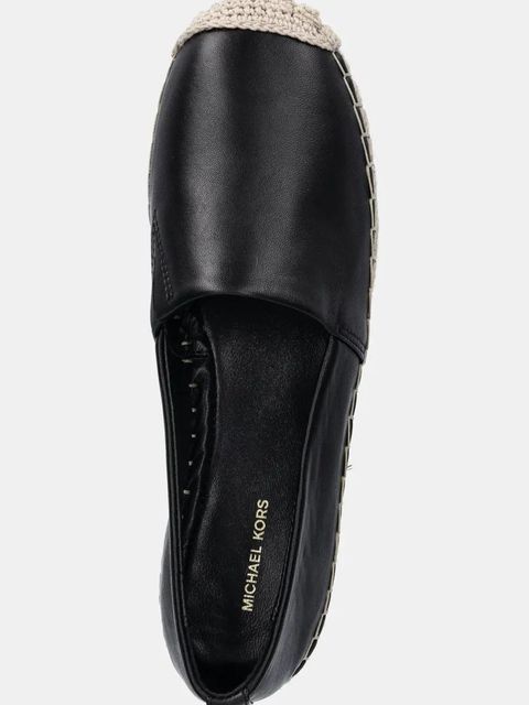 MICHAEL Michael Kors espadryle skórzane Lynn kolor czarny na platformie 40S5LYFP1L.001