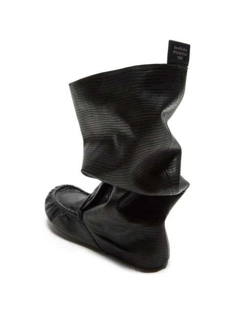 Acne Studios Slouch moccasin detail knee-high boots - Black