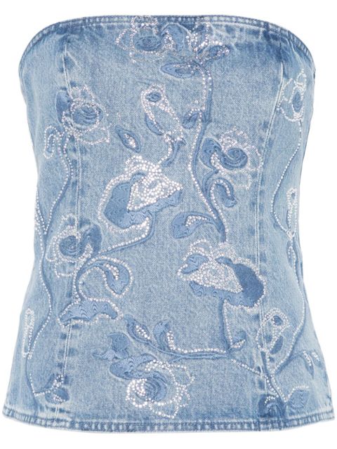 ROTATE BIRGER CHRISTENSEN rhinestone-embellished top - Blue - zdjęcie produktu nr 1
