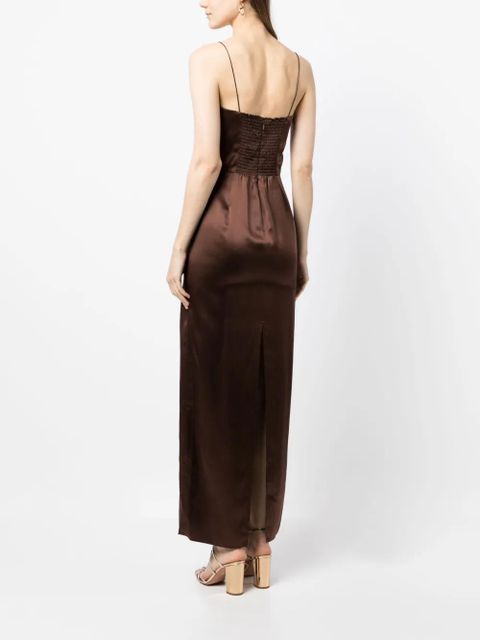 Reformation Frankie sleeveless silk dress - Brown
