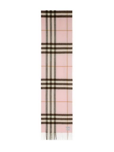 Burberry check-pattern fringed scarf - Pink - zdjęcie produktu nr 2