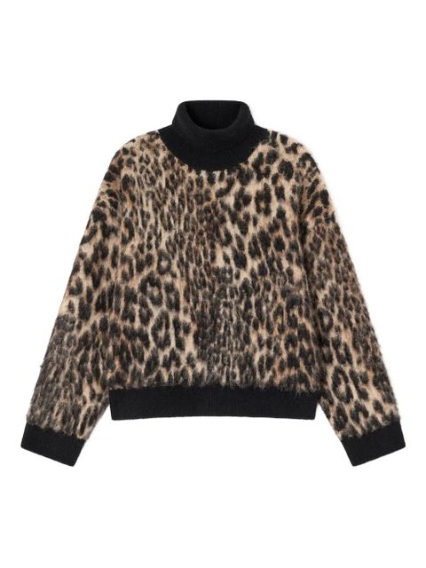 GANNI leopard-print turtleneck sweater - Neutrals - zdjęcie produktu nr 1