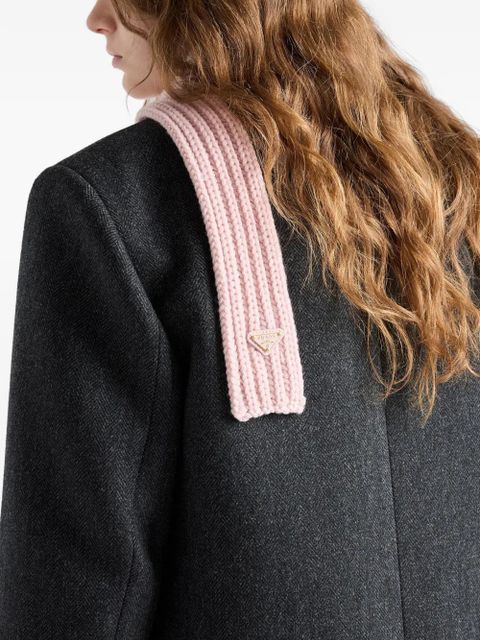 Prada enameled triangle knit scarf - Pink