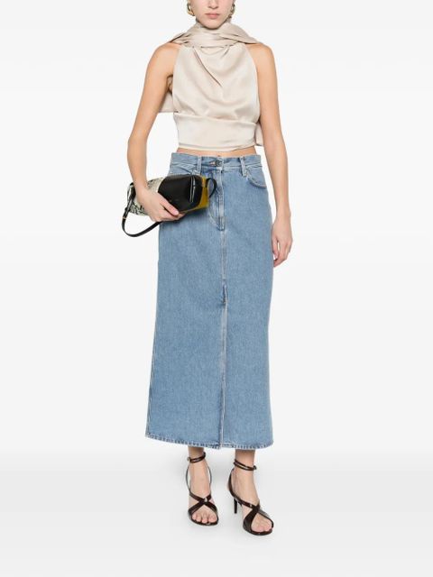 LouLou de Saison front-slit denim skirt - Blue - zdjęcie produktu nr 2
