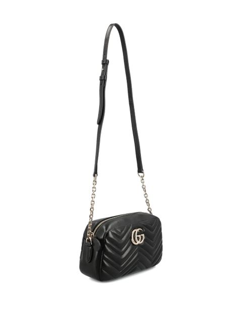 Gucci GG-Marmont logo-plaque cross-body bag - Black