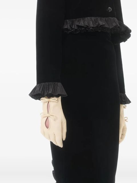 Valentino Garavani bow-detail leather gloves - Neutrals