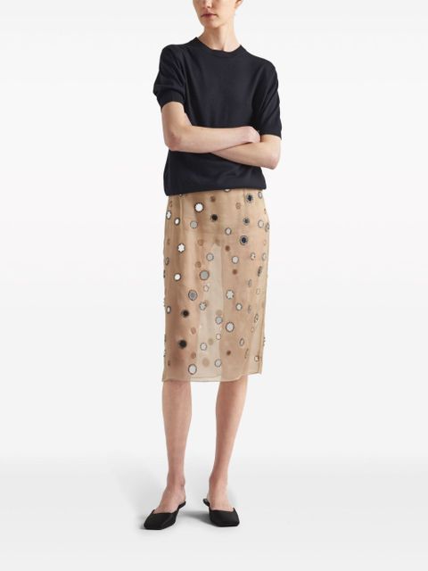 Prada triangle-logo cashmere knitted top - Blue