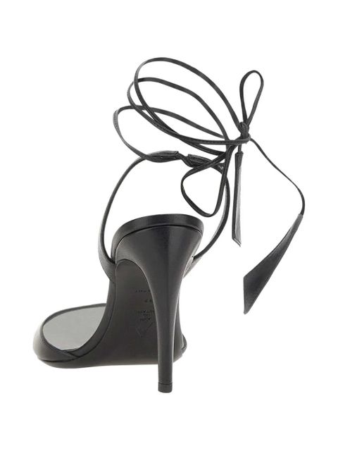The Attico Ora tie-fastening heeled sandal - Black