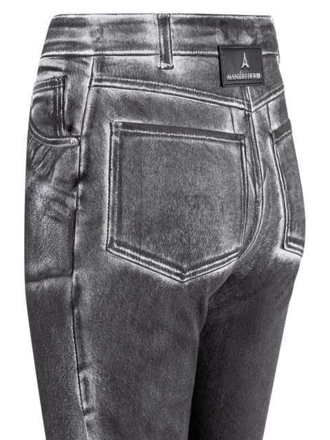 Manière De Voir Oil Print Tacked jeans - Grey