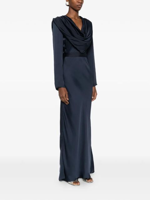 ROTATE BIRGER CHRISTENSEN satin cowl-neck maxi dress - Blue