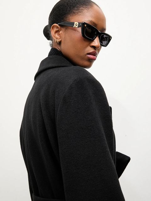 Answear.LAB płaszcz damski kolor czarny przejściowy