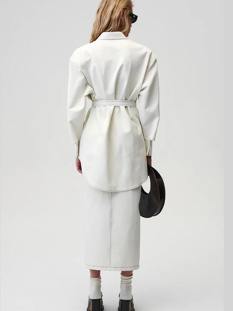 Undress Code spódnica Soft Gaze Skirt kolor beżowy maxi prosta 759