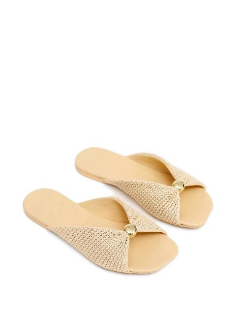 LOEWE raffia-effect flat sandals - Neutrals