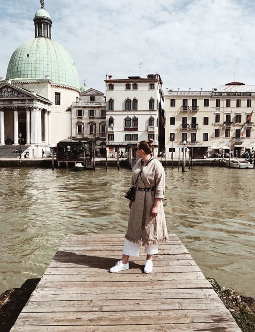 Lniany płaszcz, spodnie cullote