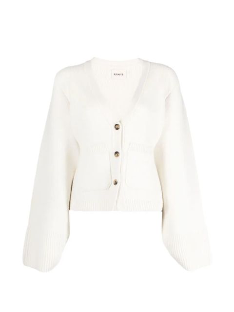 KHAITE button cashmere cardigan - White - zdjęcie produktu nr 1