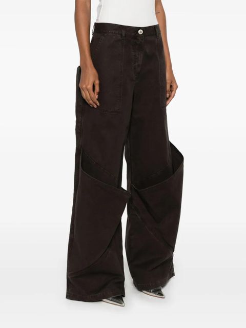 The Attico wide-leg trousers - Brown