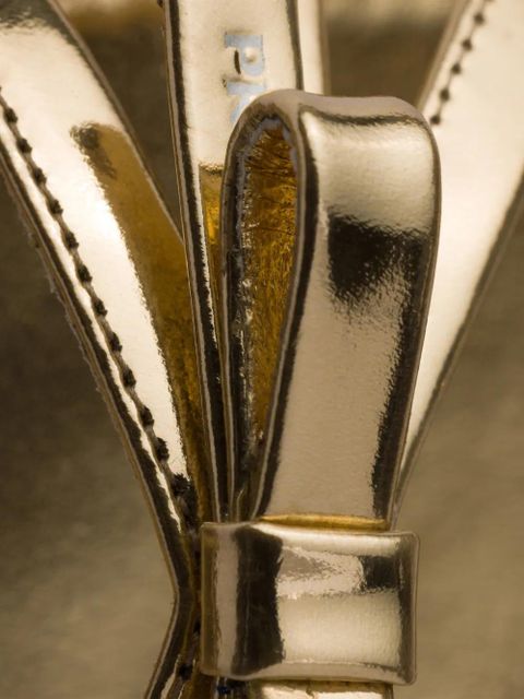 Prada flat metallic leather sandals - Gold