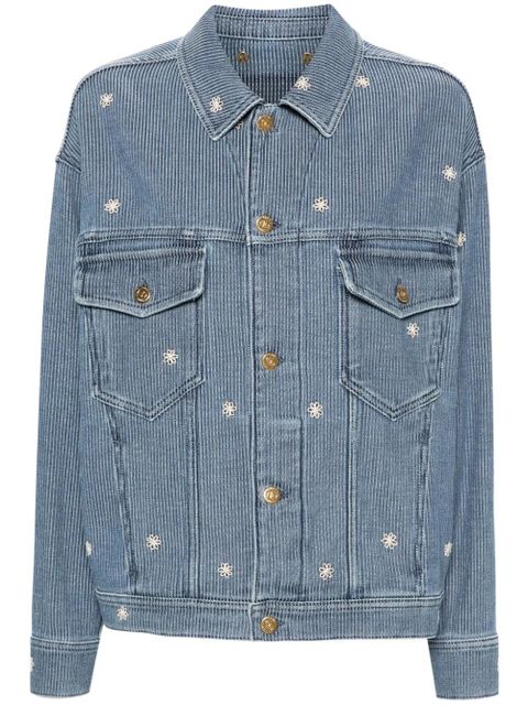 Golden Goose Babette floral-embroidered denim jacket - Blue - zdjęcie produktu nr 1