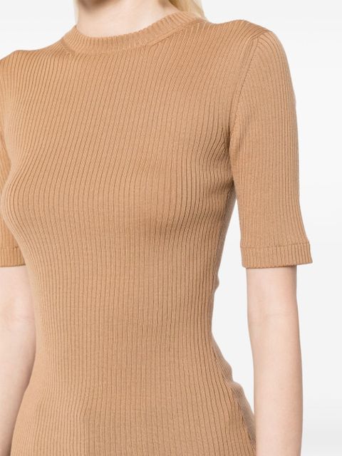 KHAITE The Ange rib-knit top - Brown
