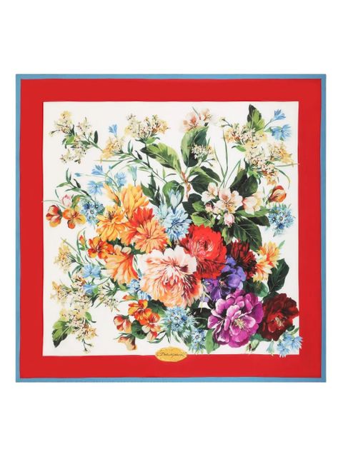 Dolce & Gabbana floral-print scarf - White - zdjęcie produktu nr 1