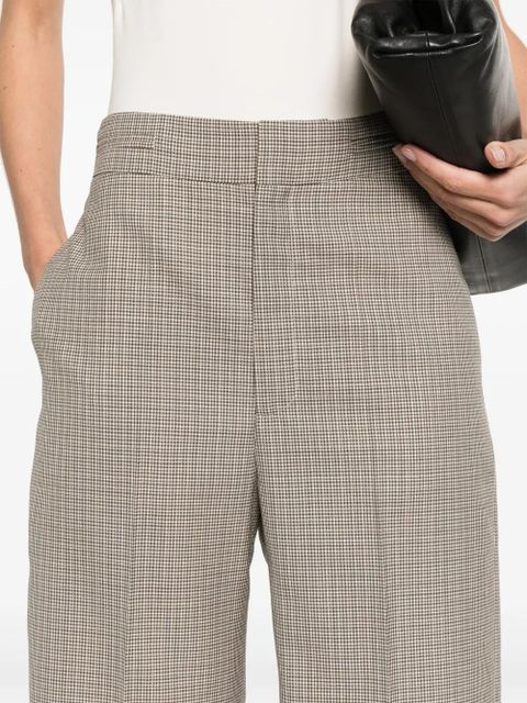 Victoria Beckham houndstooth-pattern tailored shorts - Brown