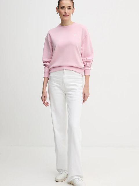 Tommy Hilfiger bluza damska kolor różowy z aplikacją WW0WW49418 - zdjęcie produktu nr 2