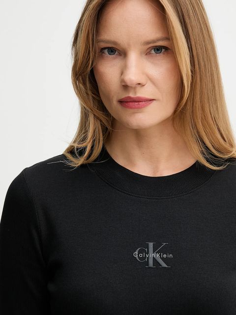 Calvin Klein Jeans longsleeve kolor czarny LV047A803G