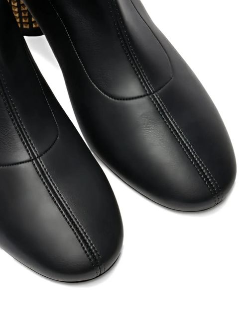 Casadei 50mm leather knee-high boots - Black - zdjęcie produktu nr 2