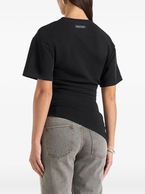 Manière De Voir Pauline ruched asymmetric T-shirt - Black