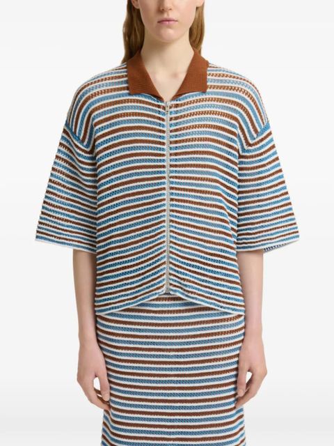 Marni striped crochet cardigan - Brown