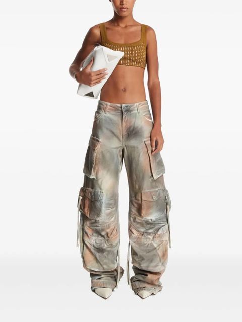 The Attico rhinestone-embellished ribbed top - Brown - zdjęcie produktu nr 2