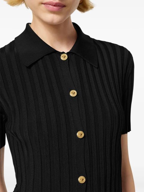 Versace knitted midi shirt dress - Black