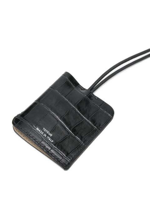 TOTEME croco-embossed keyring - Black