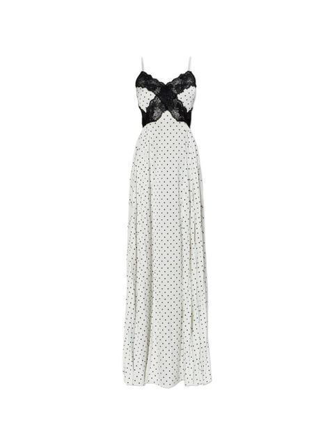 Self-Portrait polka-dot lace-trim dress - White - zdjęcie produktu nr 1