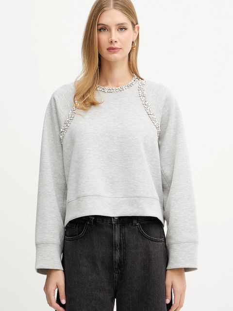 Pinko bluza damska kolor szary z aplikacją 105717 A2TL - zdjęcie produktu nr 1