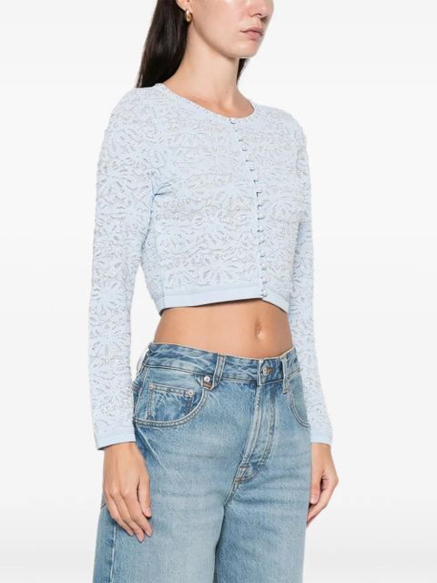 SANDRO floral-pattern cardigan - Blue