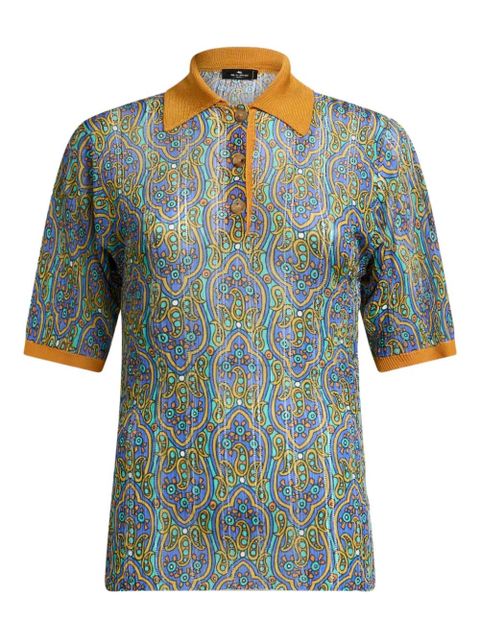 ETRO printed knitted polo shirt - Orange - zdjęcie produktu nr 1