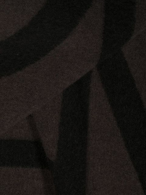 TOTEME Monogram jacquard wool scarf - Black