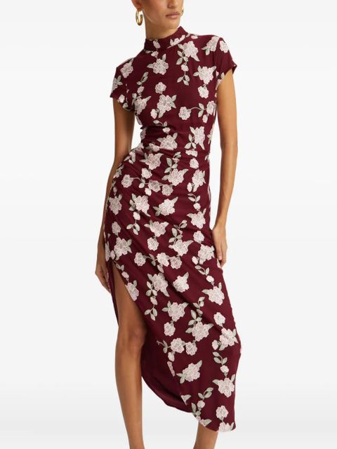 ROTATE BIRGER CHRISTENSEN floral-embroidered asymmetric dress